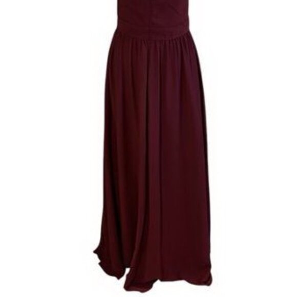 Bill Levkoff Burgundy Wine Chiffon A-line Gown - Picture 4 of 4